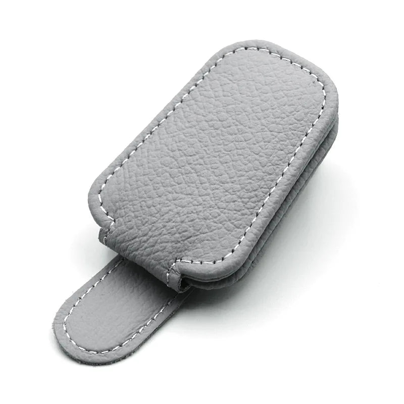 2Pack Sunglasses Holder Is Suitable for Car Sun shades Magnetic Leather Sunglasses Clip and Ticket Clip Car Sunshade Accessories
