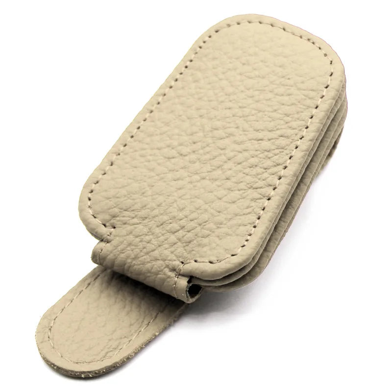 2Pack Sunglasses Holder Is Suitable for Car Sun shades Magnetic Leather Sunglasses Clip and Ticket Clip Car Sunshade Accessories