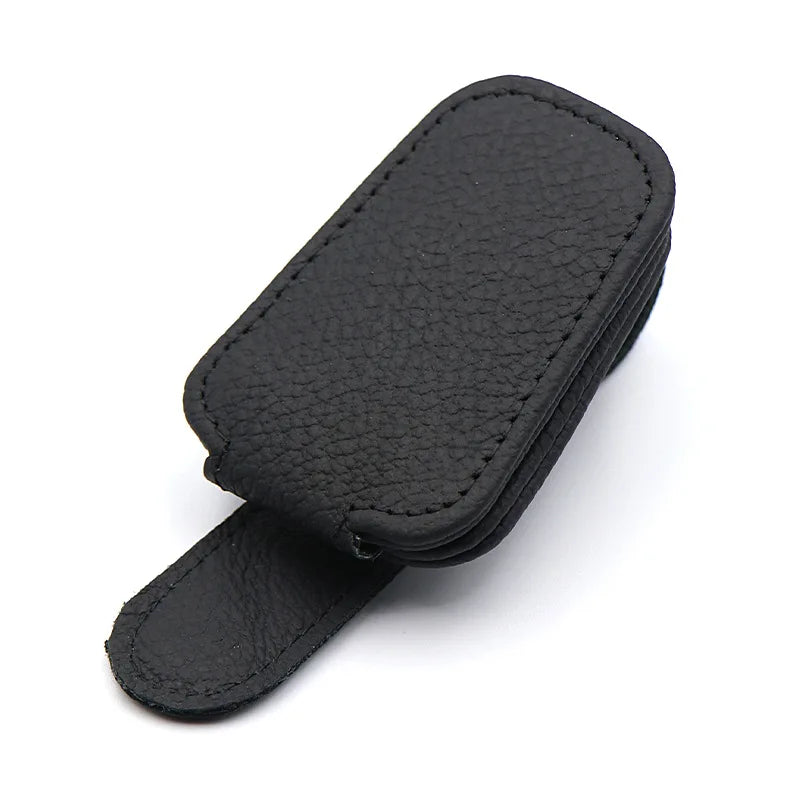 2Pack Sunglasses Holder Is Suitable for Car Sun shades Magnetic Leather Sunglasses Clip and Ticket Clip Car Sunshade Accessories